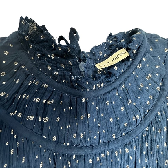 Ulla Johnson Jules Polka Dot Handkerchief Dress blue/white 2 - Picture 7 of 12